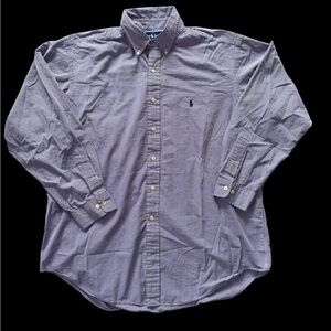 Polo Ralph Lauren Long Sleeve Yarmouth 100% Oxford Cotton 17 34/35 Purple